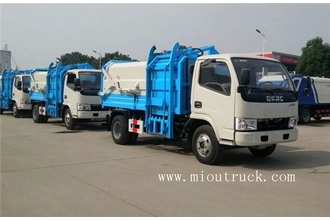 ประเทศจีน 4 - 5 tons self-loading garbage truck hanging buckets with compressed garbage truck ผู้ผลิต
