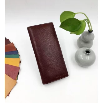 China Italy leather long wallet-Slim leather wallet long -Long Italy leather purse manufacturer