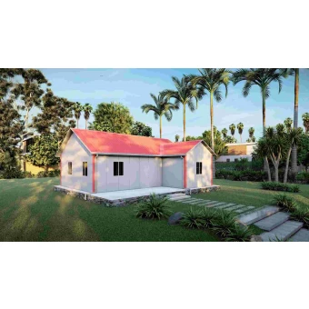 China Projeto de construção de villa pré-fabricada para casa de painel sanduíche Heya-2B05-A China com 2 quartos fabricante