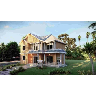 China Luxury Steel Frame Sandwich Panel Pre Engineered Prefabricated Villa China Light Building - Qb25 manufacturer