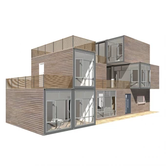 Tsina Residential - (Heya-4x03) Magagandang 4 Bed Rooms Container House Modular Sandwich Panel Steel Plan Manufacturer