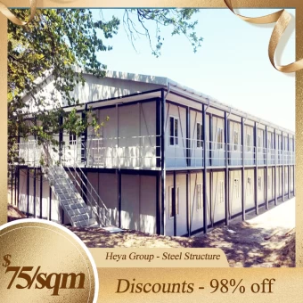 China Prefab steel structure Staff Dormitory 2 Floor Steel structure House Designs manufacturer
