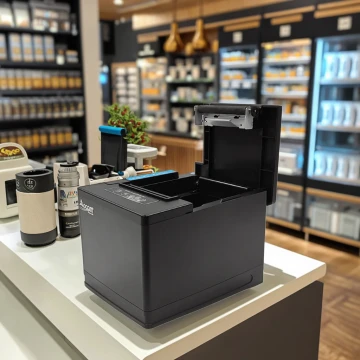 Annadue Thermodrucker 300 Mm/s – 80 Mm, USB + LAN, Für Kassen & Küchen, Kompatibel Mit Windows/Mac/Linux