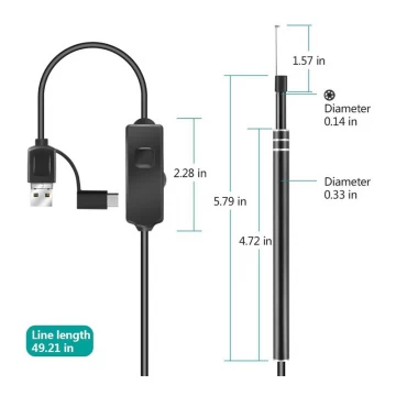 Endoscopio OTG Android Makibes con cavo USB / Micro Combo-Nero