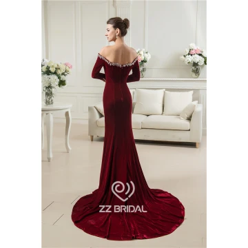 long evening dress, mermaid evening dress, long sleeve evening dress