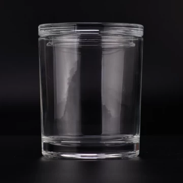 China Frascos de vela de vidrio negro personalizados con tapas de