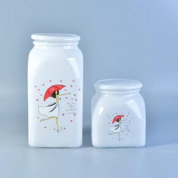 ガラス容器,木製ふた付き中国ガラスキャニ スター