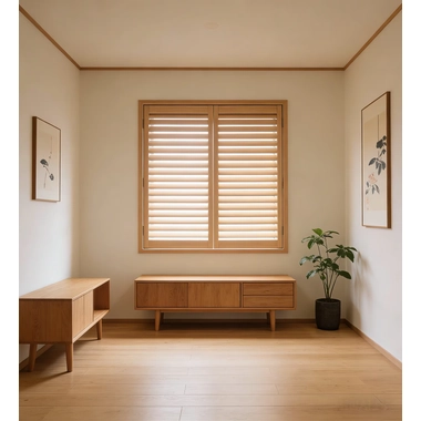 China High Quality Huasheng 100% Blackout  Wooden Plantation Shutter White Painted Paulownia Wood Eco-Friendly Durable ISO manufacturer