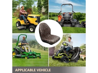 Riding electric lawn mower seat