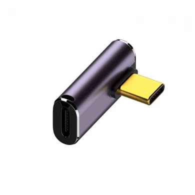 Conversor de adaptador de carregamento de transferência de dados de 90 graus tipo C USB 4.0 40 Gbps