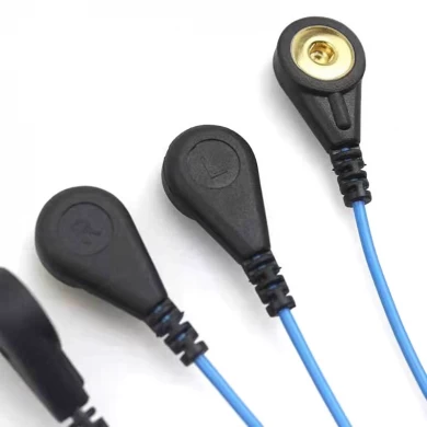 4PIN LEMO Plástico enchufe al conector de electrodo femenino de oro de 4.0 mm con cables de 4 platos | Fabricante de dongguan