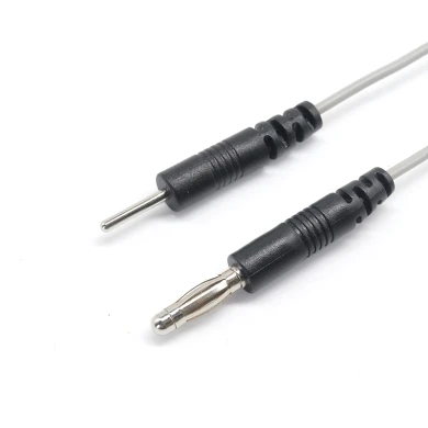 Factory Customized 4.0mm Banana Plug to 2.0mm Electrode Pin Cable | Dongguan Medical Sensor Cable Manufacturer