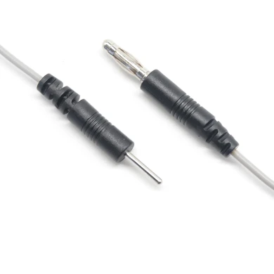 Factory Customized 4.0mm Banana Plug to 2.0mm Electrode Pin Cable | Dongguan Medical Sensor Cable Manufacturer