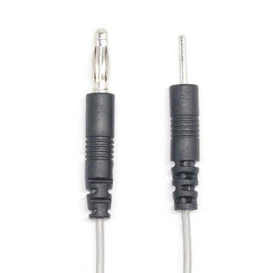 Factory Customized 4.0mm Banana Plug to 2.0mm Electrode Pin Cable | Dongguan Medical Sensor Cable Manufacturer