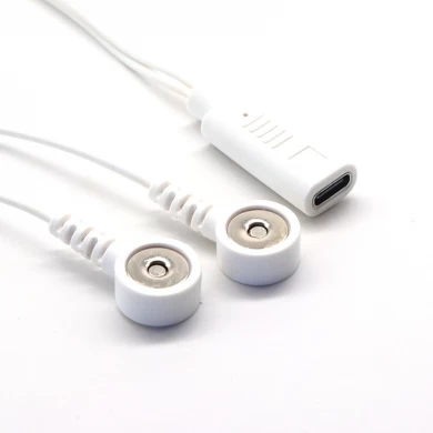 USB Type-C Femelle à double câble médical d'électrode à pression de 3,5 mm | Fabricant de Dongguan certifié ISO13485