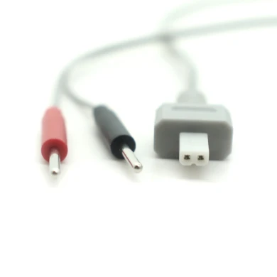 Customized 2.54mm 2 Pin Male Plug to 2.0mm Electrode Pin Lead Wire Medical ECG Cable | ISO13485 manufacturer Dongguan