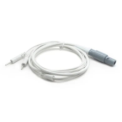 Customized 2 Pin Lemo Plug to 2.0mm Electrode pin Cable with 2 Lead Wires | Dongguan ISO13485 Medical Cable Manufacturer