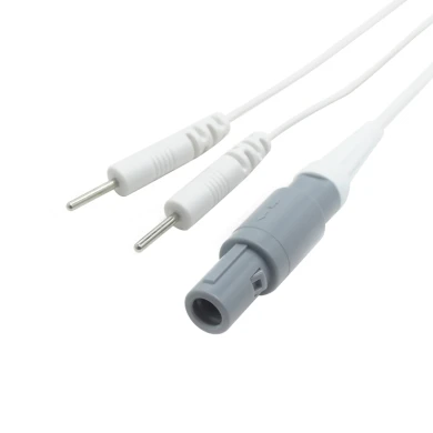 Customized 2 Pin Lemo Plug to 2.0mm Electrode pin Cable with 2 Lead Wires | Dongguan ISO13485 Medical Cable Manufacturer