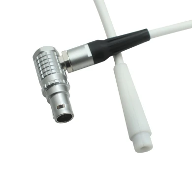 4 Pin L Shaped Metal LEMO Plug to 316 Stainless Steel Connector Therapy Cable | ISO13485 Dongguan Medical Cable Manufacturer