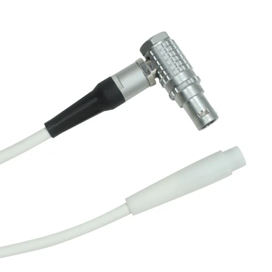 4 Pin L Shaped Metal LEMO Plug to 316 Stainless Steel Connector Therapy Cable | ISO13485 Dongguan Medical Cable Manufacturer