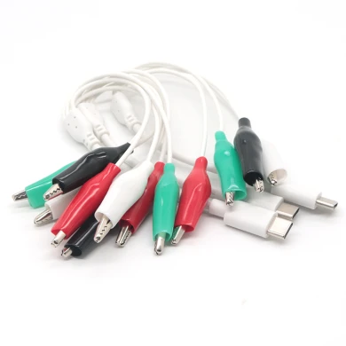 Customized USB Type-C to 4 Leads Crocodile Clip Cable | Dongguan Crocodile Cable Manufacturer