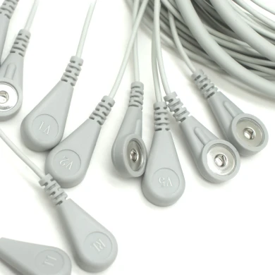 Customized Type-C Plug to SR Splitter to 10 Leads 4.0mm Female Snap Electrode Cable | Dongguan Medical Cable Manufacturer