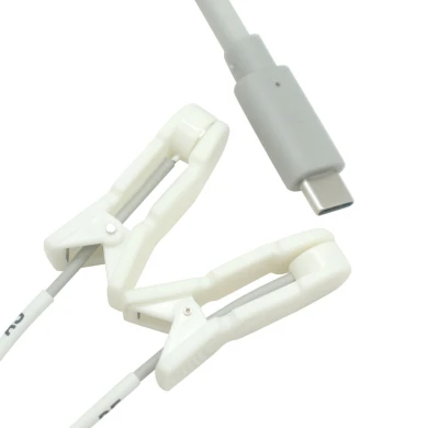 Factory Custom USB C Male to Silver Chloride EEG Suction Cup and Ear Clip Lead Wires for TENS EMS Devices | Dongguan TENS EMS Lead Wire Manufacturer