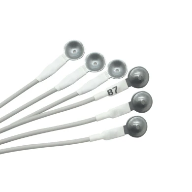 Factory Custom USB C Male to Silver Chloride EEG Suction Cup and Ear Clip Lead Wires for TENS EMS Devices | Dongguan TENS EMS Lead Wire Manufacturer