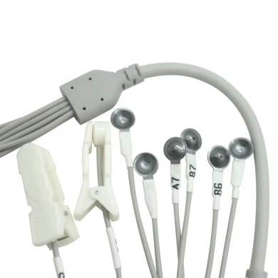 Factory Custom USB C Male to Silver Chloride EEG Suction Cup and Ear Clip Lead Wires for TENS EMS Devices | Dongguan TENS EMS Lead Wire Manufacturer