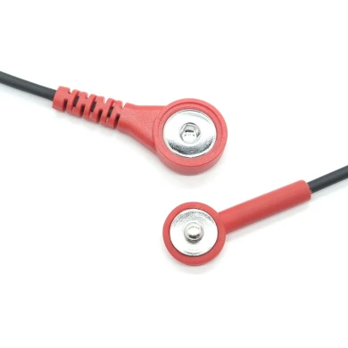 4.0mm Medical Male Snap Silicone Sheath TO 4.0mm Medical Female Snap PVC Molding TENS EMS Devices | Dongguan TENS EMS Lead Wire Manufacturer