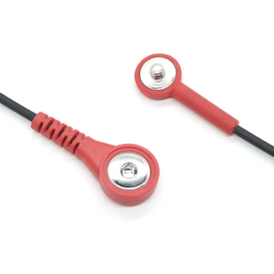 4.0mm Medical Male Snap Silicone Sheath TO 4.0mm Medical Female Snap PVC Molding TENS EMS Devices | Dongguan TENS EMS Lead Wire Manufacturer