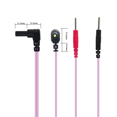 Customized DC2.35mm safety plug To 2.0mm Electrode Pin Lead wire for TENS | Dongguan TENS EMS Lead Wire Manufacturer