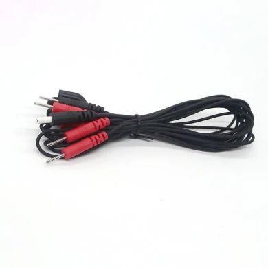 Customized DC2.35mm safety male plug to SR 2.0mm electrode pin cable with 5 leads wire | Lead Wire Manufacturer