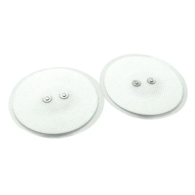 2.5mm male sanp 2P dual conductive electrode with white non-woven fabric electrode pad | Dongguan Medical accessory manufacturer