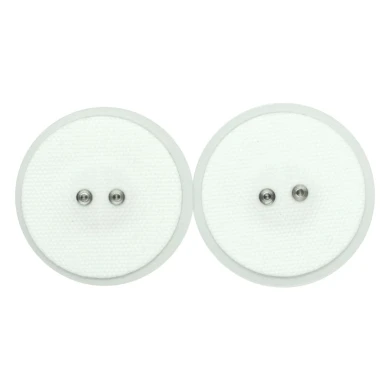2.5mm male sanp 2P dual conductive electrode with white non-woven fabric electrode pad | Dongguan Medical accessory manufacturer