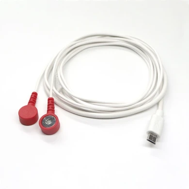 Customized Micro Male Plug To 3.5mm Magnetic Female Electrode Snap Cable | Durable ECG/EKG Medical Cable Supplier from Dongguan