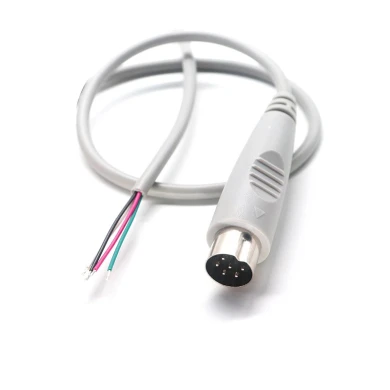 6 Pin DIN Male Connector to Open Wire for Physical Therapy Machine | Dongguan ISO13485 Certified Medical Cable Supplier