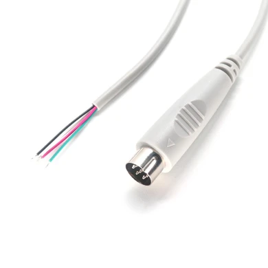 6 Pin DIN Male Connector to Open Wire for Physical Therapy Machine | Dongguan ISO13485 Certified Medical Cable Supplier