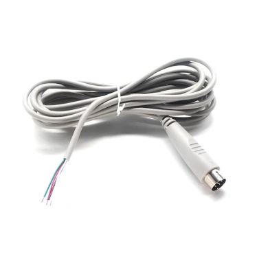 6 Pin DIN Male Connector to Open Wire for Physical Therapy Machine | Dongguan ISO13485 Certified Medical Cable Supplier