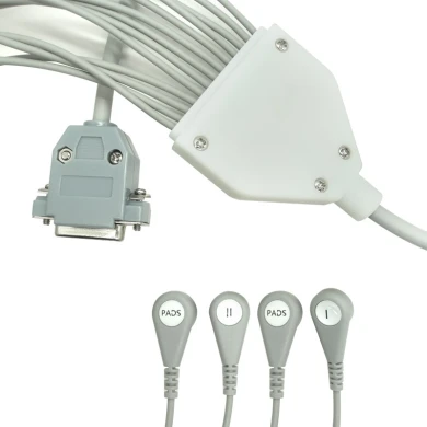 Customized DB15PIN Female Plug to SR Splitter to 4.0mm Female Snap Electrode Cable with 13 Leads wire | Dongguan Medical Cable Supplier