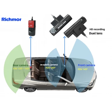 New upgrade of two-channel dashcam H.265/h.264 2 channel 1080p mini Dashcam support GPS WIFI 4G