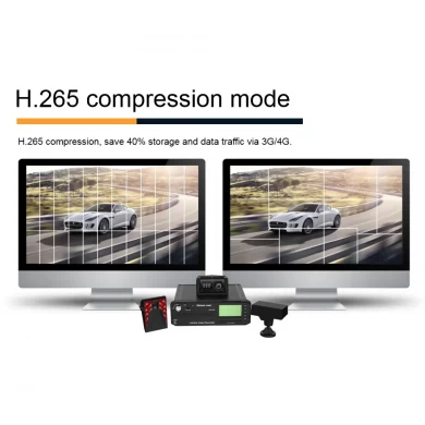 H.265 hard compression mode AI HD car video recorder 4g gps mobile dvr driver fatigue monitor system