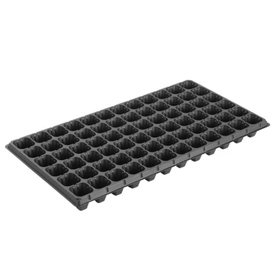 72 Cells Cheap Tomato Broccoli Squash Eggplant Black PS Plastic Indoor Seedling Starting Trays