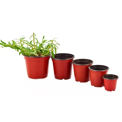 Cheap Round Small Double Color Outdoor Indoor Garden Plastic Flower Pots Wholesale