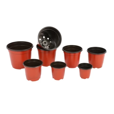 Cheap Round Small Double Color Outdoor Indoor Garden Plastic Flower Pots Wholesale