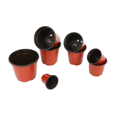 Cheap Round Small Double Color Outdoor Indoor Garden Plastic Flower Pots Wholesale