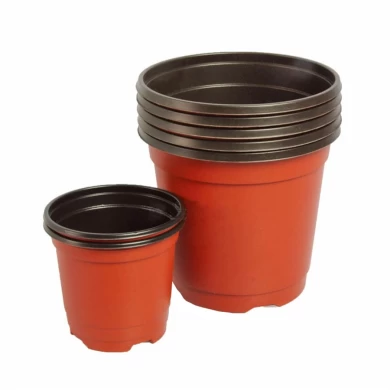 Cheap Round Small Double Color Outdoor Indoor Garden Plastic Flower Pots Wholesale