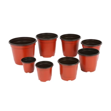 Cheap Round Small Double Color Outdoor Indoor Garden Plastic Flower Pots Wholesale