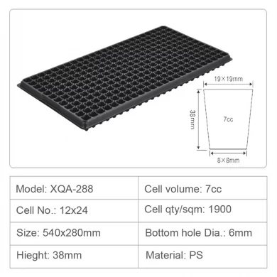 Plateaux de semis en plastique de prise de graine de fleurs de serre de pépinière bon marché de 288 cellules à vendre