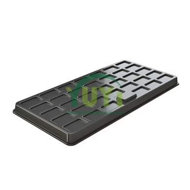 Mitindo mikubwa 2x4 miguu abs ya plastiki inakua tray na kifuniko kwa kilimo cha hydroponic cha wima cha viungo na mboga mboga